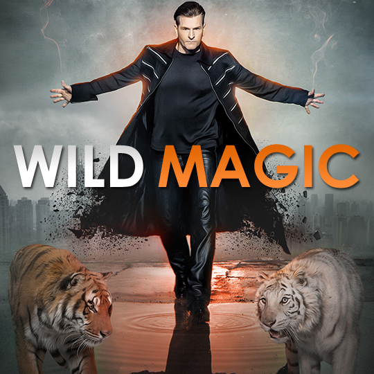 Greg Frewin - Wild Magic promotional graphic with tigers